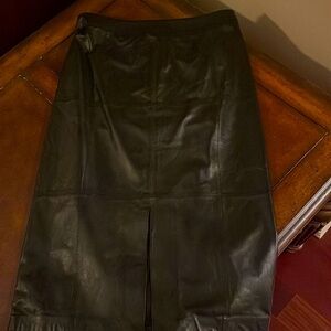 Leather a line black skirt